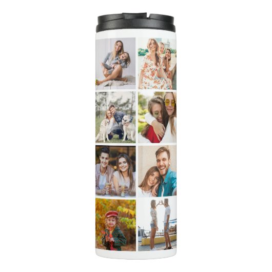 Monogramm FotoCollage White Thermosbecher (Rückseite)