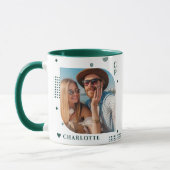 Monogramm-Fotogeschenk Name modern minimalistisch Tasse (Links)