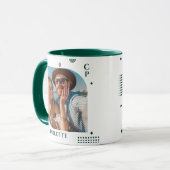Monogramm-Fotogeschenk Name modern minimalistisch Tasse (Vorderseite Links)