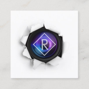 Monogramm-Fotografie-kreative Kamera Quadratische Visitenkarte