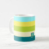 Monogramm frischen und fröhlichen Streifen Kaffeetasse (Vorderseite Links)