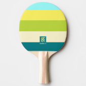 Monogramm frischen und fröhlichen Streifen Tischtennis Schläger (Vorderseite)