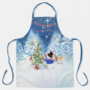 Monogramm Frohe Weihnachten Schneemann Stern Schne Schürze
