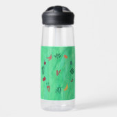 Monogramm Früchte und Gemüse auf Grün Trinkflasche (Vorne)
