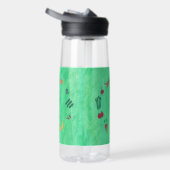 Monogramm Früchte und Gemüse auf Grün Trinkflasche (Rechts)