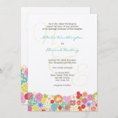 Monogramm-Frühlings-Sommer-Hochzeits-Einladung Einladung (Vorne/Hinten)