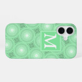 Monogramm-Frühlingsgrün-Kreismuster iPhone 16 Hülle (Rückseite (Horizontal))