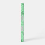 Monogramm-Frühlingsgrün-Kreismuster iPhone 16 Hülle (Rechte Seite)