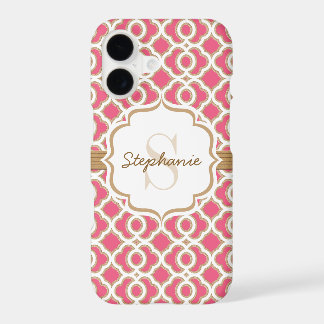 Monogramm Fuchsia und Gold Vierpass