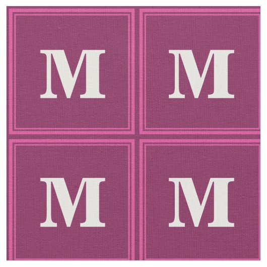 Monogramm Fuchsie Stoff (Nahaufnahme)