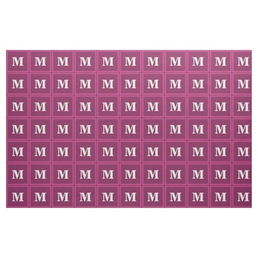 Monogramm Fuchsie Stoff (Fat Quarter (45,7 x 55,9 cm))