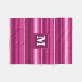 Monogramm Fuchsienstreifen Fleecedecke (Vorderseite (Horizontal))