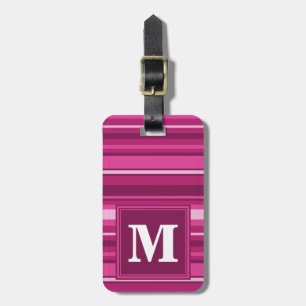 Monogramm Fuchsienstreifen Gepäckanhänger