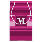 Monogramm Fuchsienstreifen Kleine Geschenktüte (Rückseite)