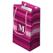 Monogramm Fuchsienstreifen Kleine Geschenktüte (Rückseite Schrägansicht)