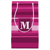 Monogramm Fuchsienstreifen Kleine Geschenktüte (Vorderseite)