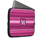 Monogramm Fuchsienstreifen Laptopschutzhülle (Vorne Rechts)
