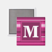 Monogramm Fuchsienstreifen Magnet (Vorderseite/Rückseite)