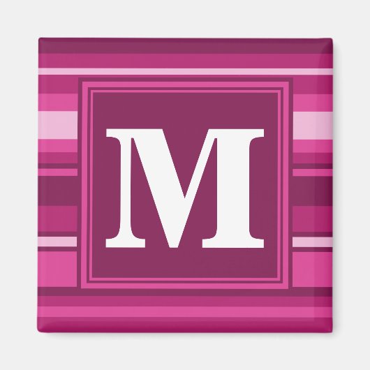 Monogramm Fuchsienstreifen Magnet (Vorne)