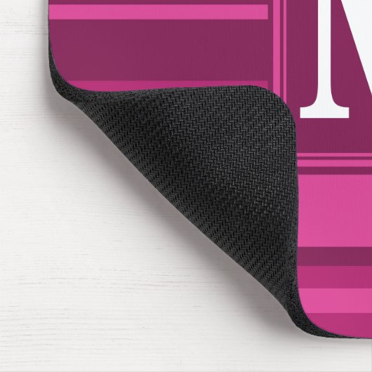 Monogramm Fuchsienstreifen Mousepad (Ecke)
