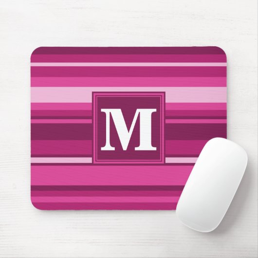 Monogramm Fuchsienstreifen Mousepad (Mit Mouse)
