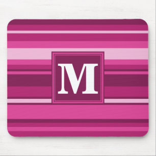 Monogramm Fuchsienstreifen Mousepad