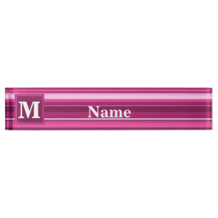 Monogramm Fuchsienstreifen Namensplakette
