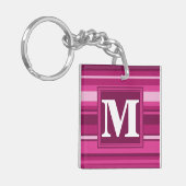 Monogramm Fuchsienstreifen Schlüsselanhänger (Vorderseite links)
