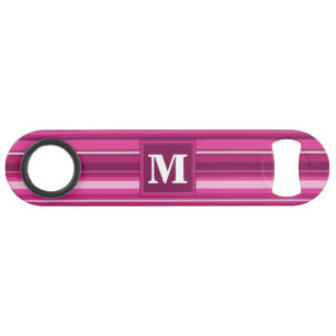 Monogramm Fuchsienstreifen Speed Flaschenöffner
