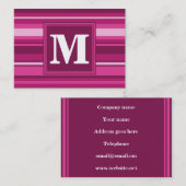 Monogramm Fuchsienstreifen Visitenkarte (Vorne/Hinten)