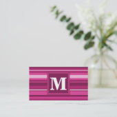 Monogramm Fuchsienstreifen Visitenkarte (Stehend Vorderseite)