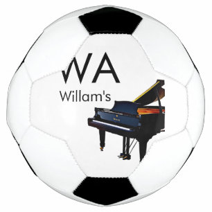 Monogramm füge Anfangsbuchstaben Name Text Klavier Fußball