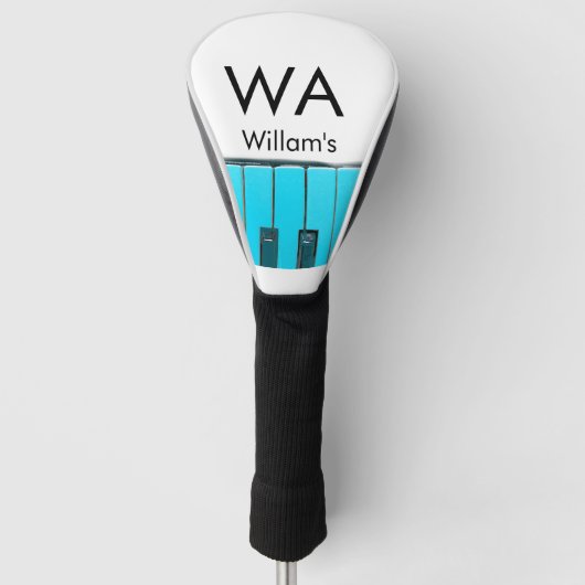 Monogramm füge Anfangsbuchstaben Name Text Klavier Golf Headcover (Vorderseite)