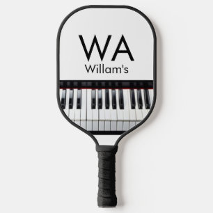 Monogramm füge Anfangsbuchstaben Name Text Klavier Pickleball Schläger