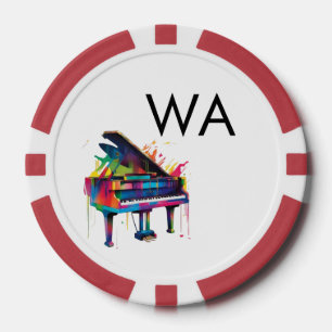 Monogramm füge Anfangsbuchstaben Name Text Klavier Pokerchips