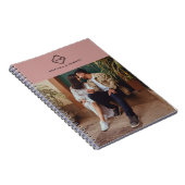 Monogramm Fügen Sie Ihren eigenen Foto Blush Color Notizblock (Rechte Seite)