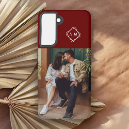 Monogramm Fügen Sie Ihren eigenen Foto Grün Farbbl Samsung Galaxy Hülle