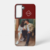 Monogramm Fügen Sie Ihren eigenen Foto Grün Farbbl Samsung Galaxy Hülle (Rückseite)