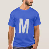 Monogramm Fügen Sie Ihren Namen zuerst blau hinzu T-Shirt (Vorderseite)