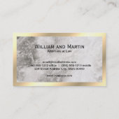 Monogramm | Führungskraft Gold Border Marmor Visitenkarte (Rückseite)