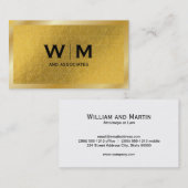 Monogramm | Führungskraft Gold | Goldmuster Visitenkarte (Vorne/Hinten)