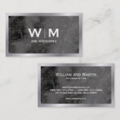 Monogramm | Führungskraft mit Marmortextur Visitenkarte (Vorne/Hinten)