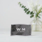 Monogramm | Führungskraft mit Marmortextur Visitenkarte (Stehend Vorderseite)