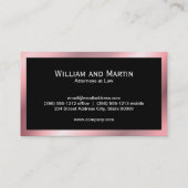 Monogramm | Führungskraft (Rose Metallic) Visitenkarte (Rückseite)