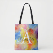 Monogramm für abstrakte Aquarellfarben Tasche (Vorderseite)