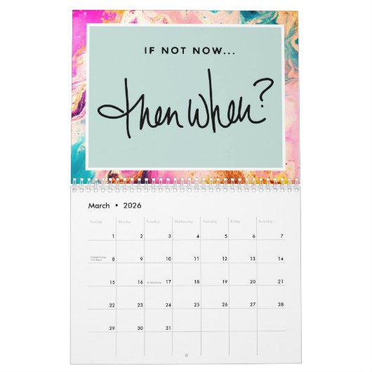 Monogramm für abstrakte Farbschräge Inspirationsqu Kalender (Mär 2026)