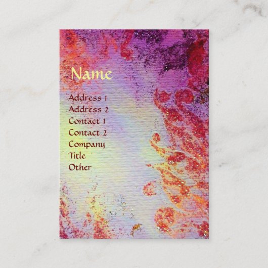 MONOGRAMM FÜR abstrakte GOLD-MAGIC-WIRBEL Visitenkarte (Vorderseite)