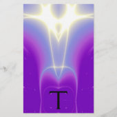 MONOGRAMM FÜR abstrakte LILA BLAUE WHITE LIGHT WAV Briefpapier (Vorderseite)