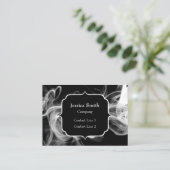 Monogramm für Abstraktes Schwarz-Weiß-Rauch Visitenkarte (Stehend Vorderseite)