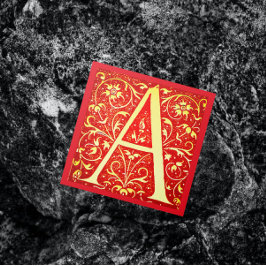 Monogramm für antike Ziergegenstände - Hauptstadt  Quadratische Visitenkarte